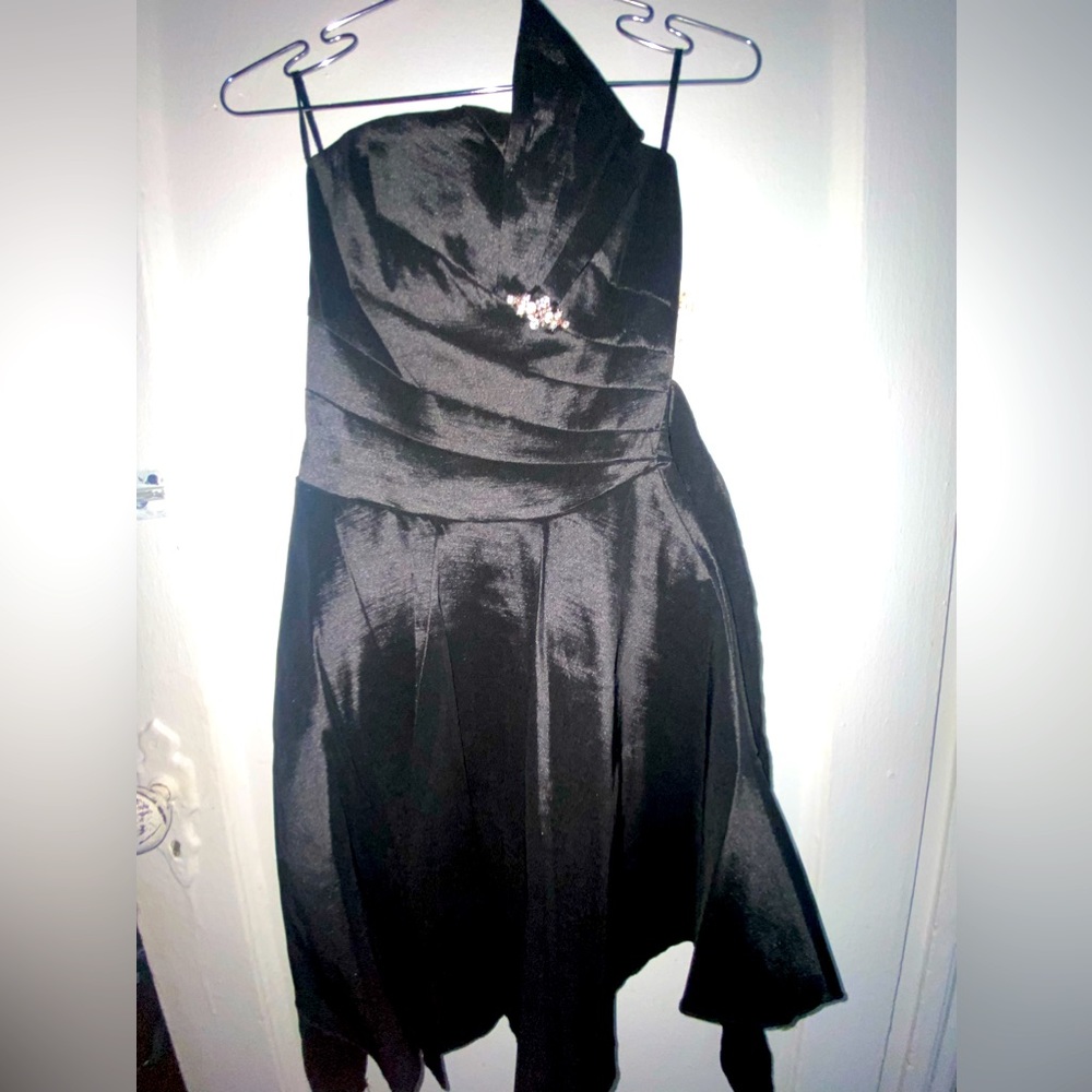 Fe USA Strapless Black Dress with Gemstone